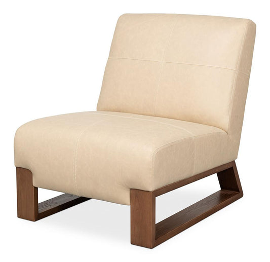 Sarreid Ltd - Wylam Leather Chair Cappucino White - 54265 veiw 1