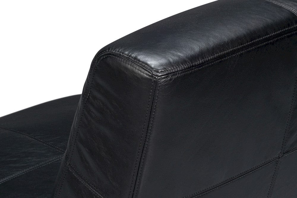 Sarreid Ltd - Wylam Leather Chair Onyx Black in Black - 54265-OB view 7