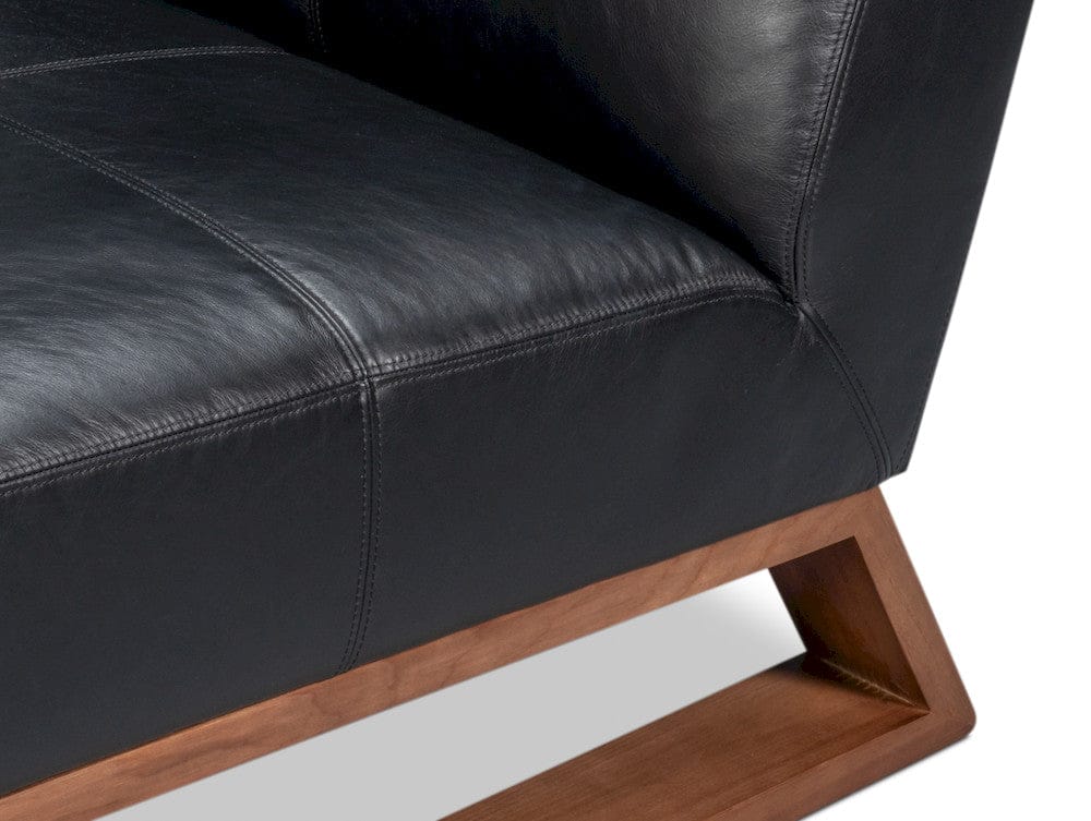 Sarreid Ltd - Wylam Leather Chair Onyx Black in Black - 54265-OB view 8