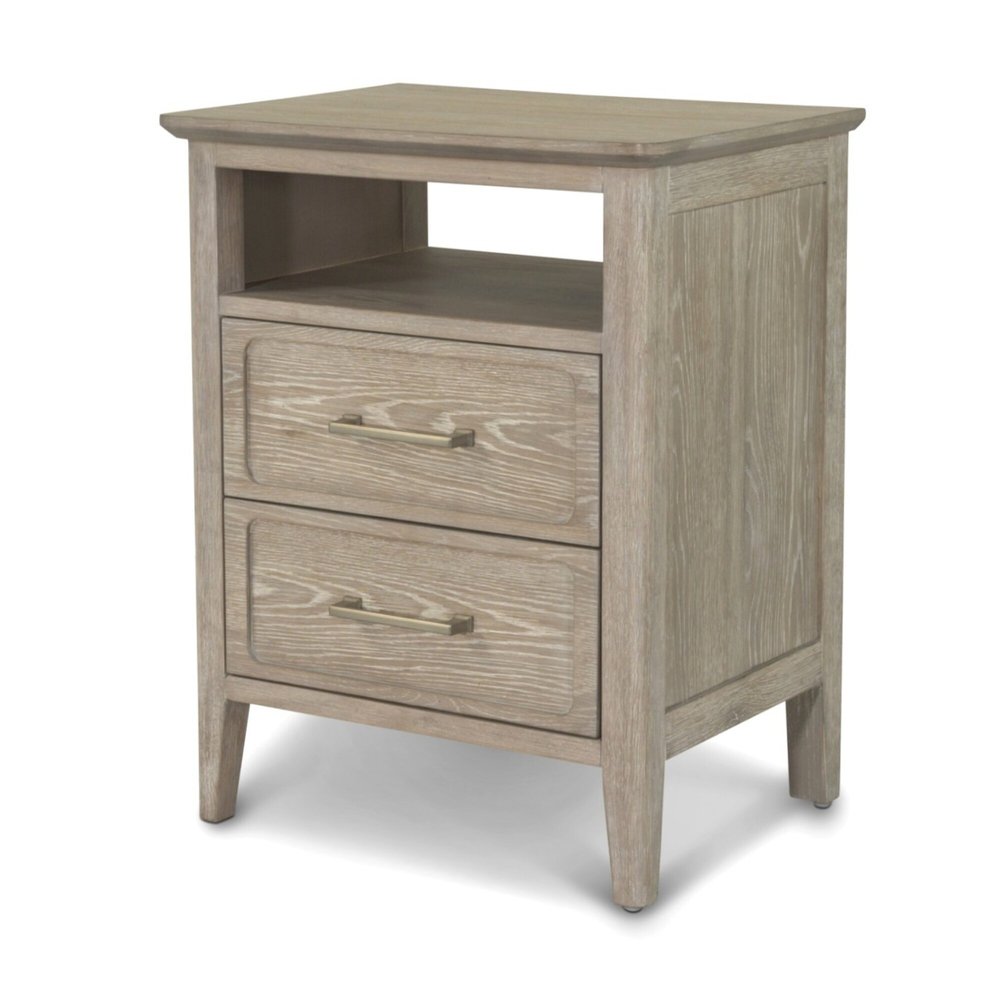 Sea Winds - Cape May - 2 Drawer Nightstand with USB-A and USB-C Port - Glazed Driftwood Finish - B62232-DRIFTWOOD view 1