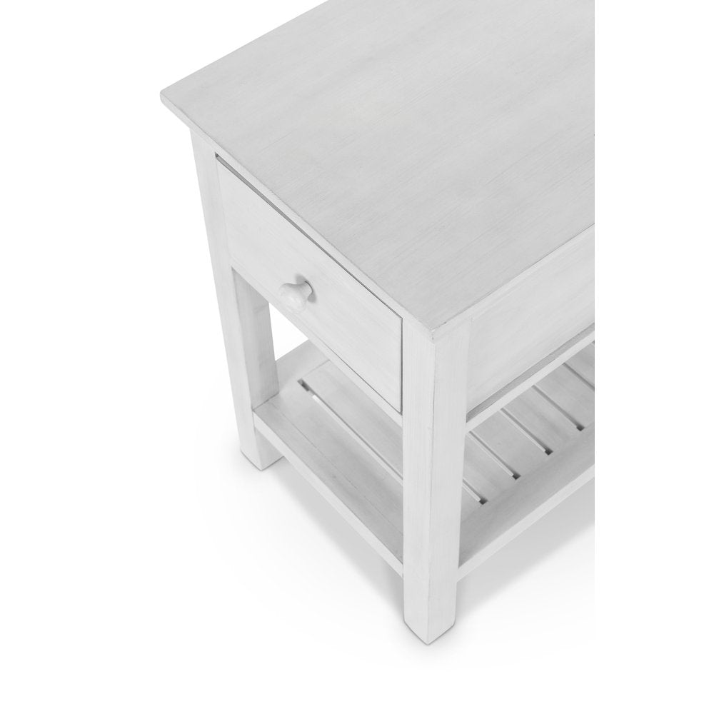 Sea Winds - Geneva - 1-Drawer Chairside Table - Distressed White Finish - B90005-DWHITE view 2