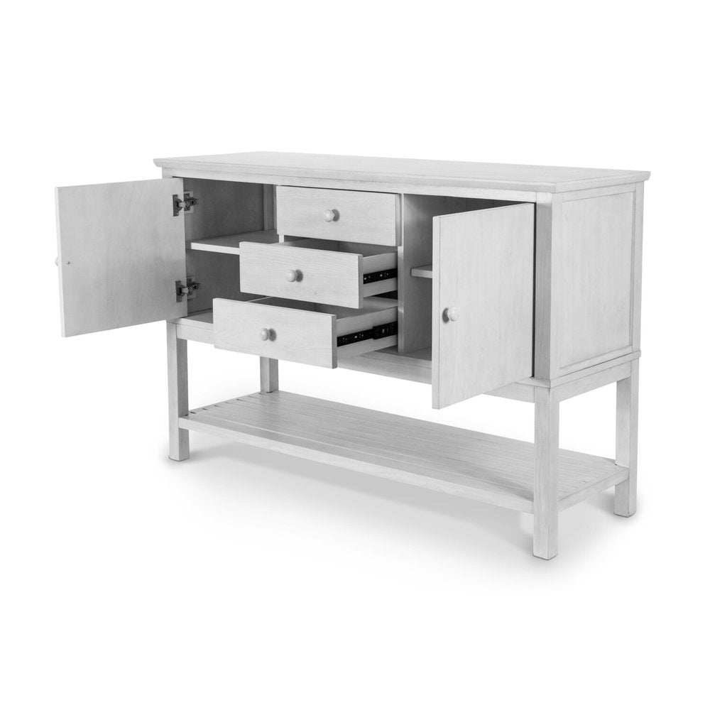Sea Winds - Geneva - 2-Door / 3-Drawer Credenza - Distressed White Finish - D90015-DWHITE view 2