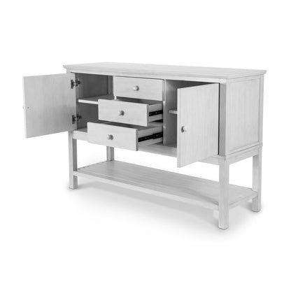 Sea Winds - Geneva - 2-Door / 3-Drawer Credenza - Distressed White Finish - D90015-DWHITE view 2