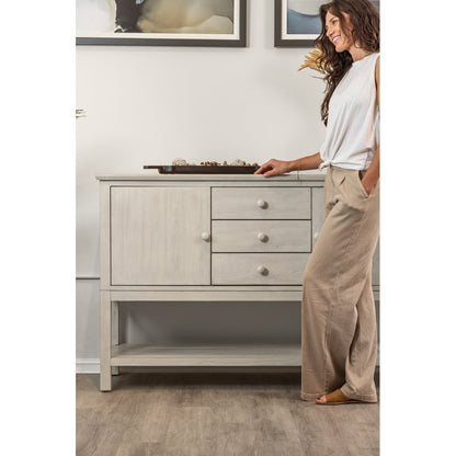 Sea Winds - Geneva - 2-Door / 3-Drawer Credenza - Distressed White Finish - D90015-DWHITE view 6