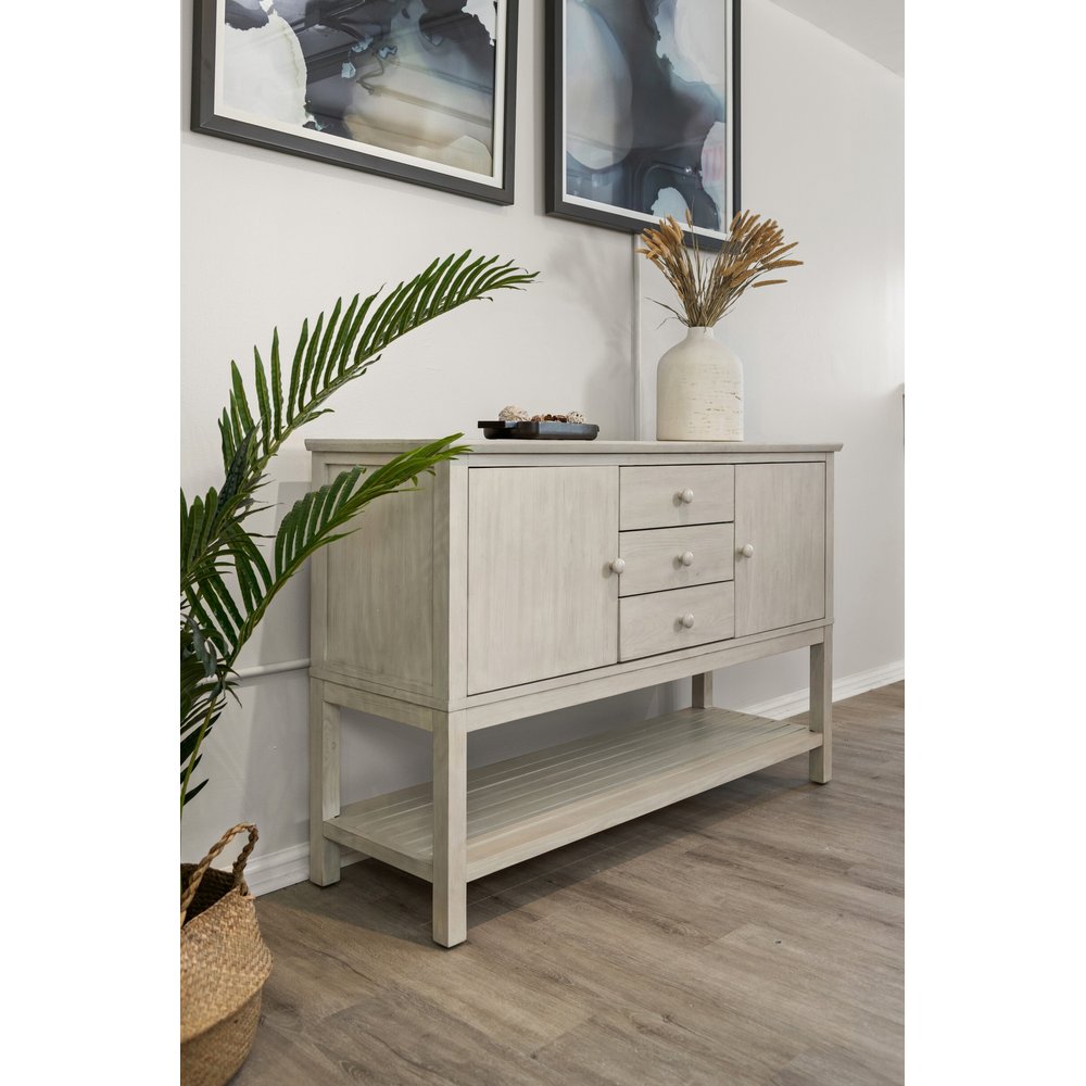Sea Winds - Geneva - 2-Door / 3-Drawer Credenza - Distressed White Finish - D90015-DWHITE view 8