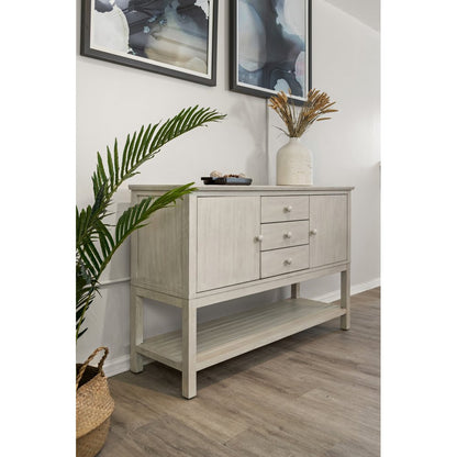 Sea Winds - Geneva - 2-Door / 3-Drawer Credenza - Distressed White Finish - D90015-DWHITE view 8