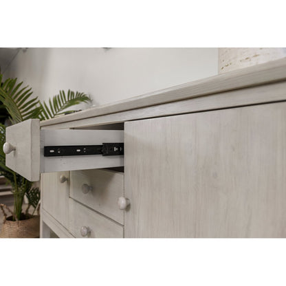 Sea Winds - Geneva - 2-Door / 3-Drawer Credenza - Distressed White Finish - D90015-DWHITE view 9