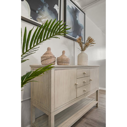 Sea Winds - Geneva - 2-Door / 3-Drawer Credenza - Distressed White Finish - D90015-DWHITE view 11