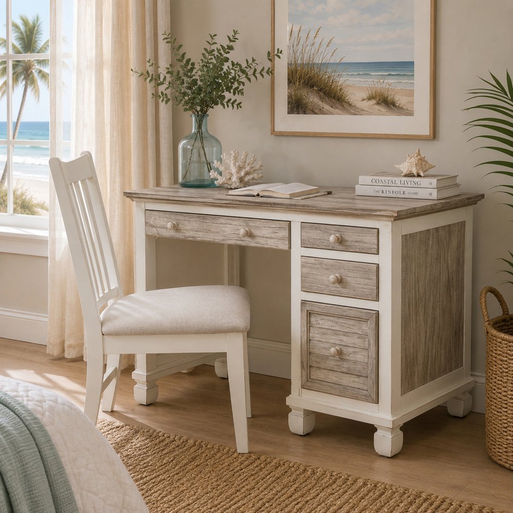 Sea Winds - Islamorada Desk & Chair Set - B23374-DAPGREY view 4