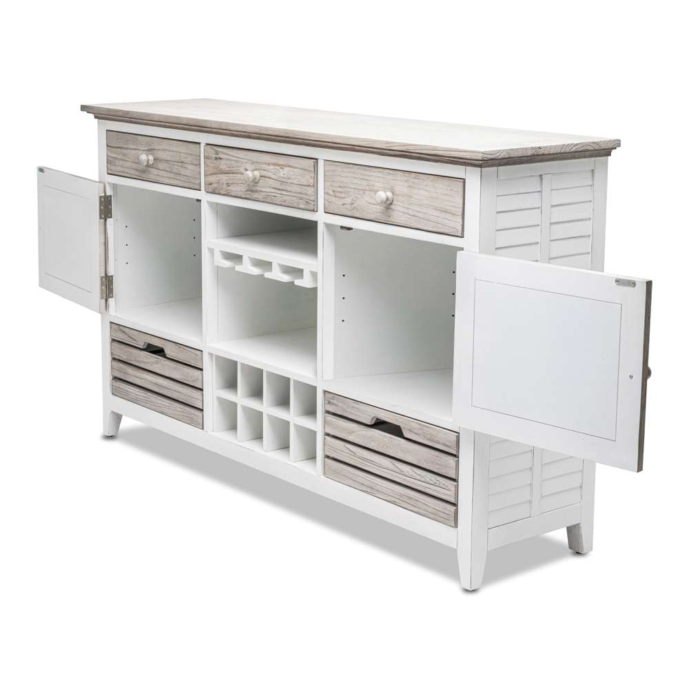 Sea Winds - Islamorada Sideboard with Wine Rack - B23327-DAPGREY veiw 4