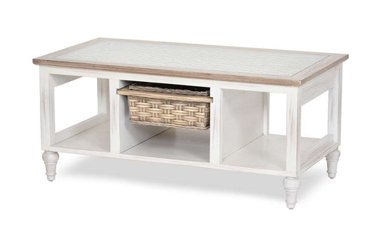 Sea Winds - Island Breeze 1-Basket Coffee Table - B59102-WD/WH veiw 1