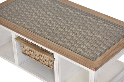 Sea Winds - Island Breeze 1-Basket Coffee Table - B59102-WD/WH veiw 2