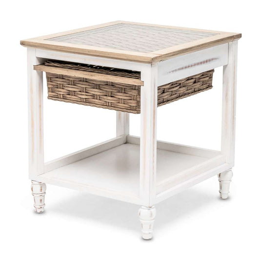 Sea Winds - Island Breeze 1-Basket End Table - B59101-WD/WH veiw 1