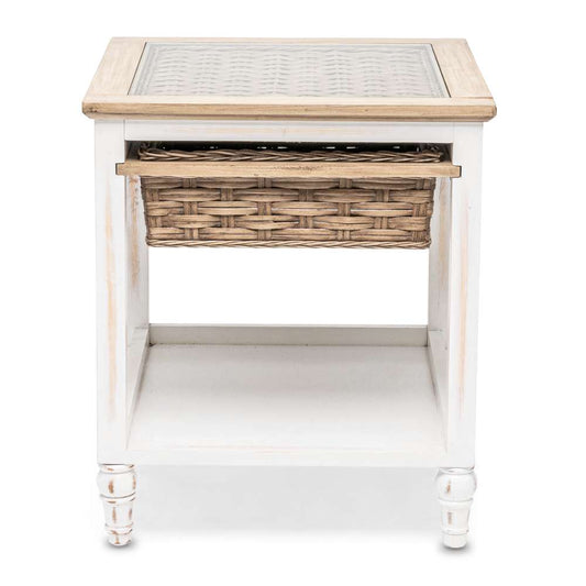 Sea Winds - Island Breeze 1-Basket End Table - B59101-WD/WH veiw 2