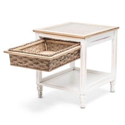 Sea Winds - Island Breeze 1-Basket End Table - B59101-WD/WH veiw 3