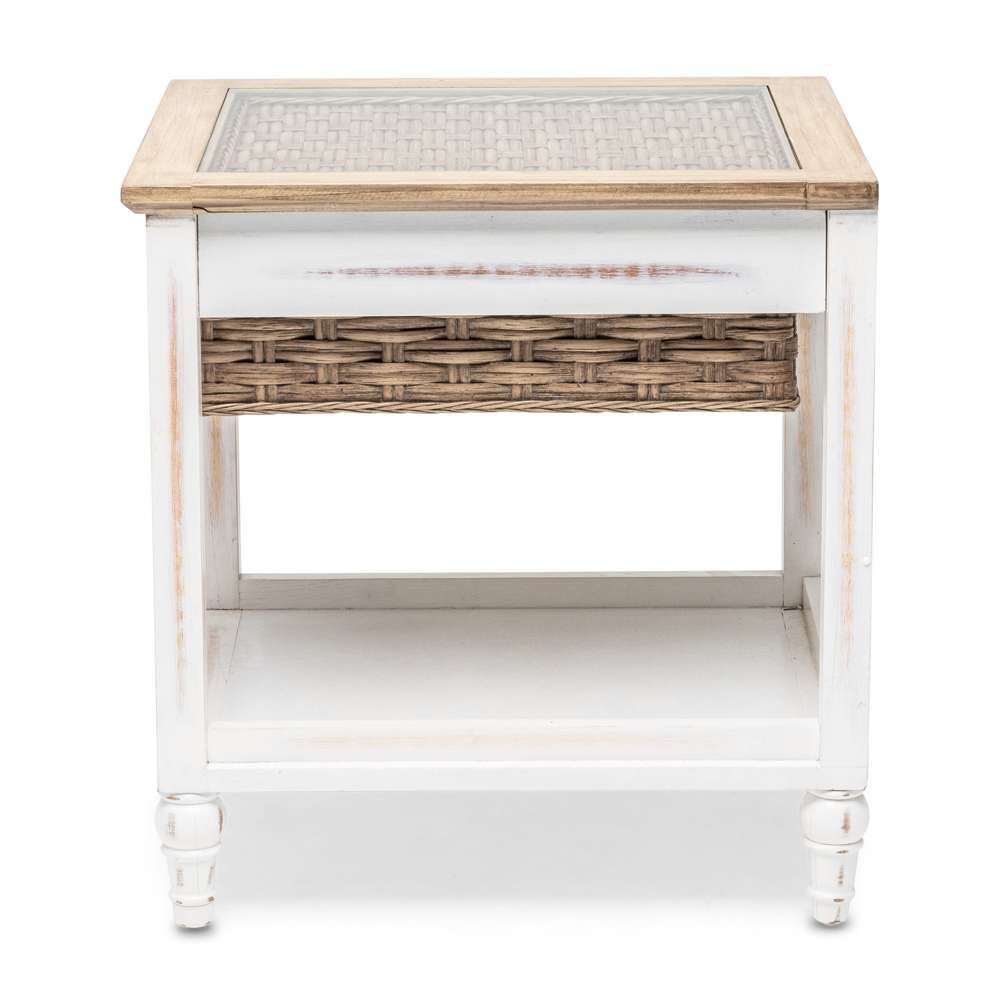 Sea Winds - Island Breeze 1-Basket End Table - B59101-WD/WH veiw 4