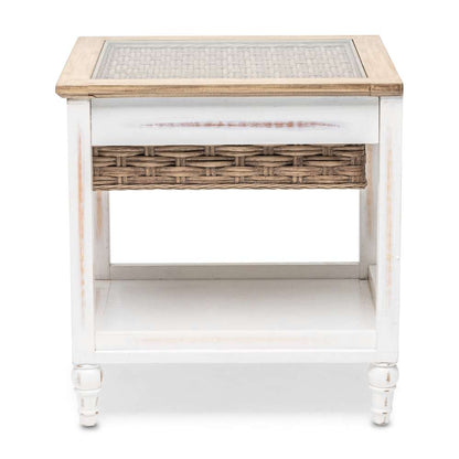 Sea Winds - Island Breeze 1-Basket End Table - B59101-WD/WH veiw 4
