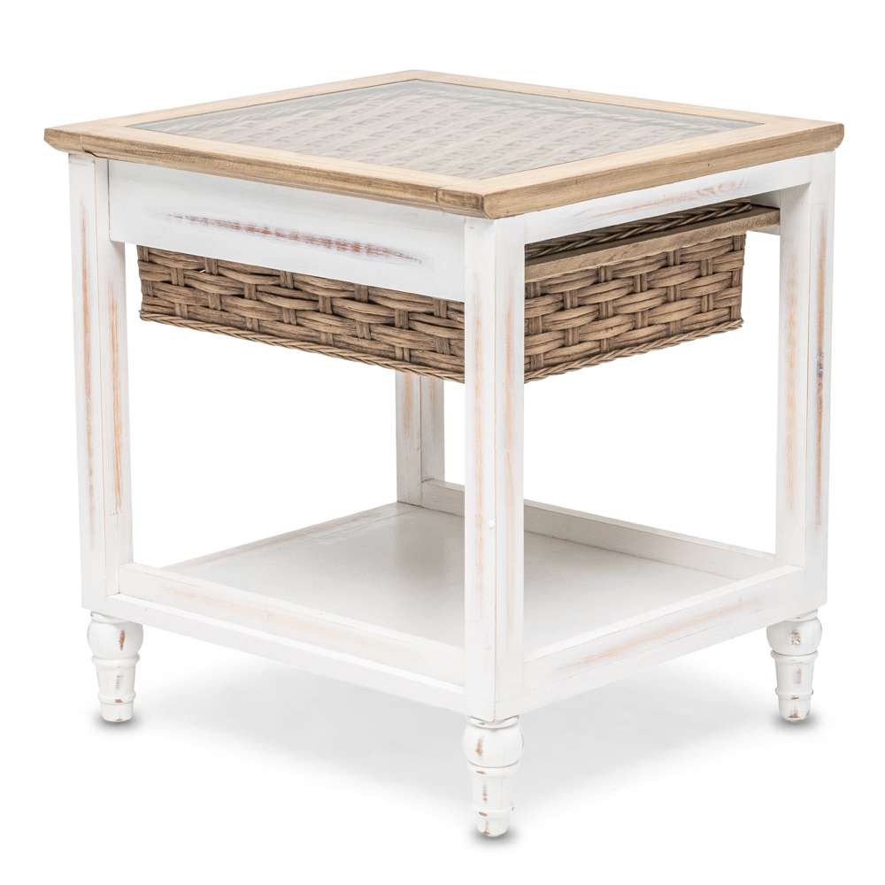 Sea Winds - Island Breeze 1-Basket End Table - B59101-WD/WH veiw 5