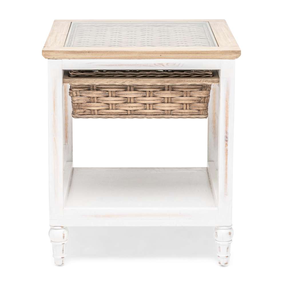 Sea Winds - Island Breeze 1-Basket End Table - B59101-WD/WH veiw 6