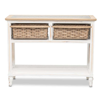 Sea Winds - Island Breeze 2-Basket Console Table - B59103-WD/WH veiw 2