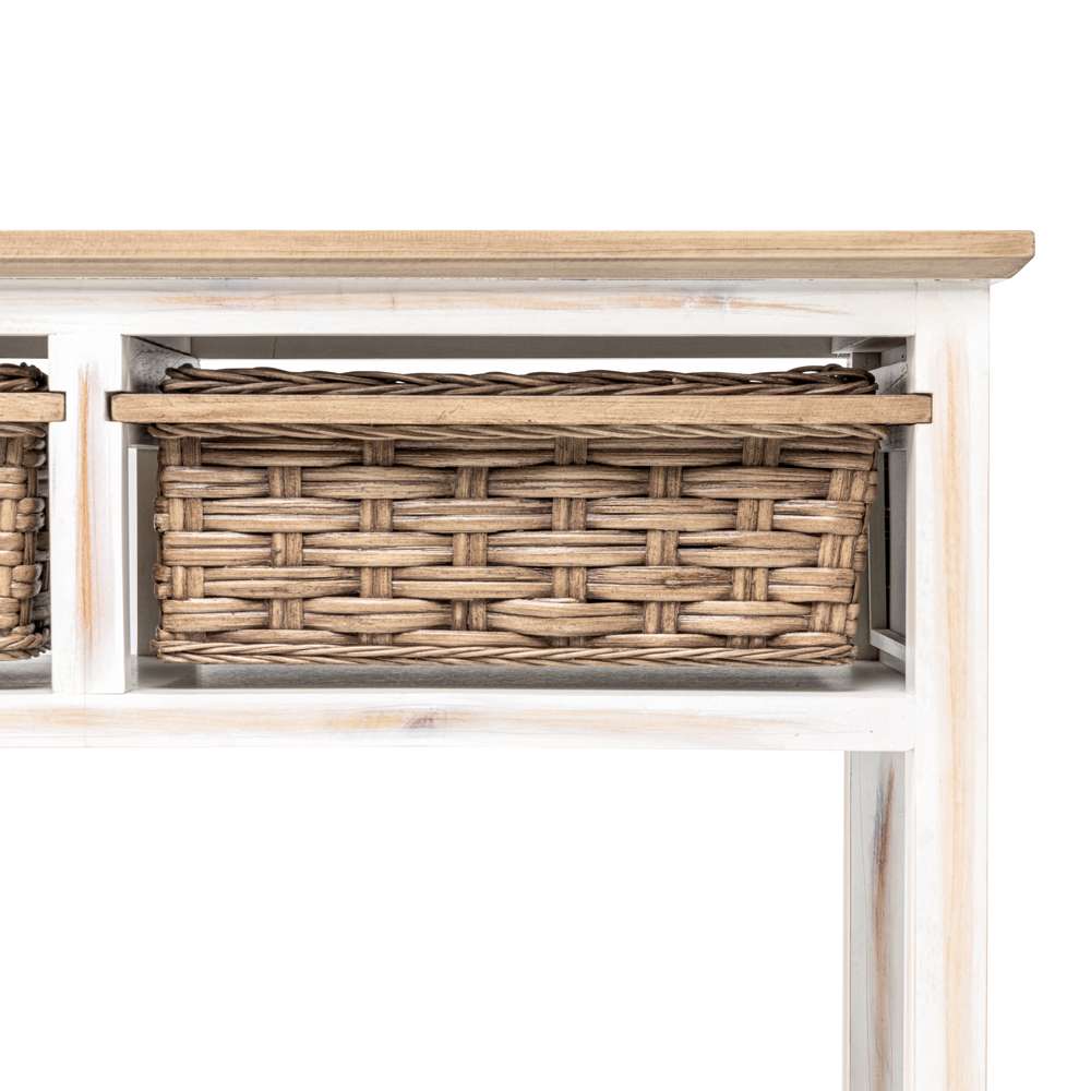 Sea Winds - Island Breeze 2-Basket Console Table - B59103-WD/WH veiw 6