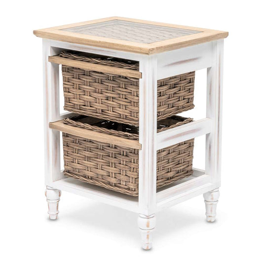 Sea Winds - Island Breeze 2-Basket Storage Cabinet - B59104-WD/WH veiw 1