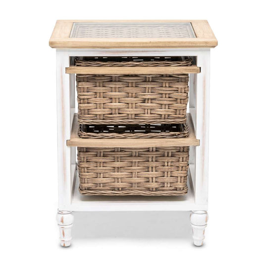 Sea Winds - Island Breeze 2-Basket Storage Cabinet - B59104-WD/WH veiw 2