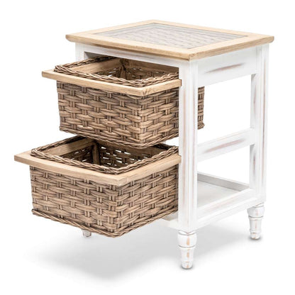 Sea Winds - Island Breeze 2-Basket Storage Cabinet - B59104-WD/WH veiw 3