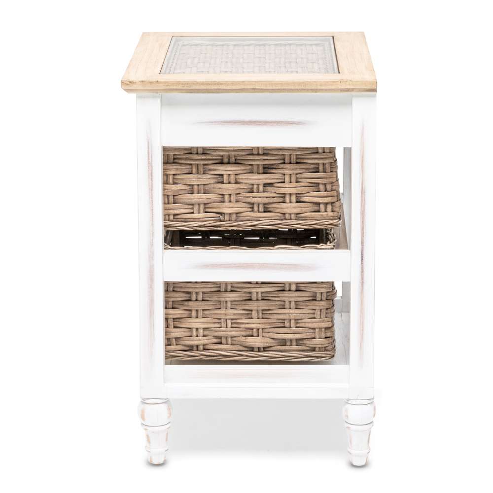 Sea Winds - Island Breeze 2-Basket Storage Cabinet - B59104-WD/WH veiw 4