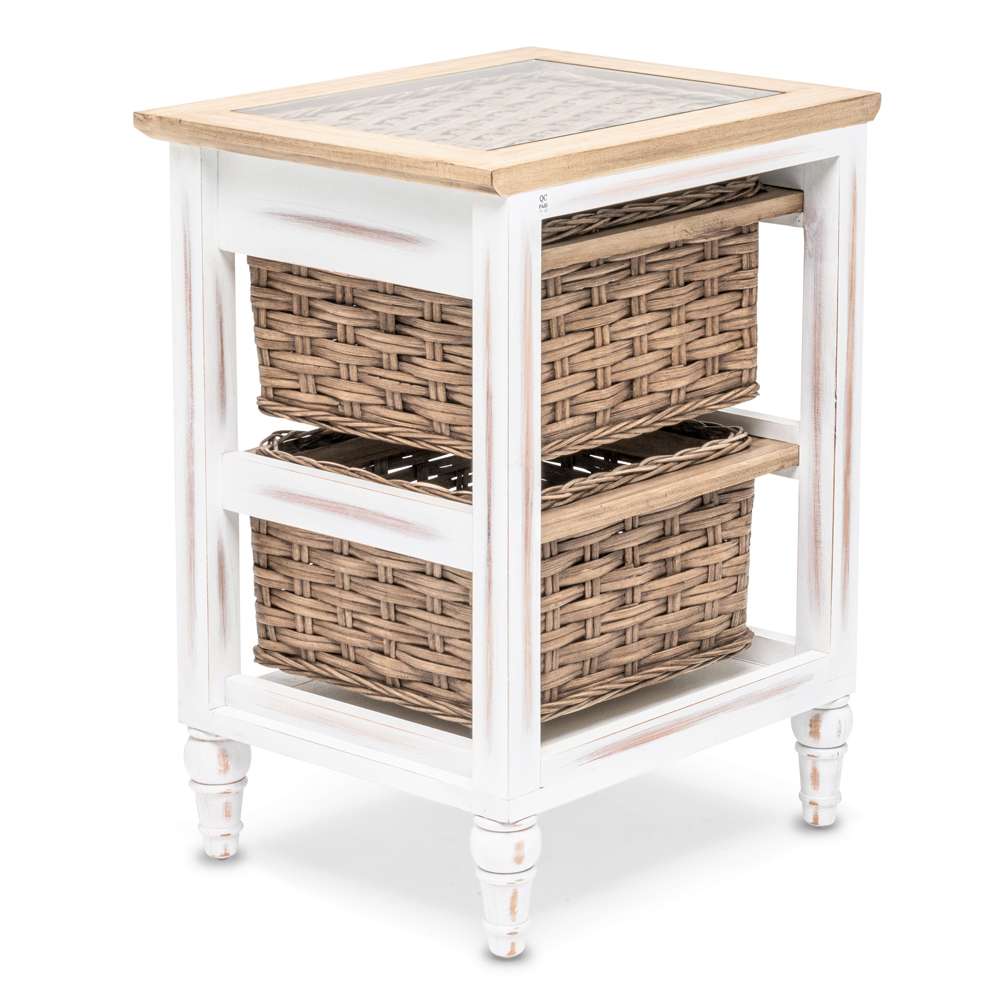 Sea Winds - Island Breeze 2-Basket Storage Cabinet - B59104-WD/WH veiw 5