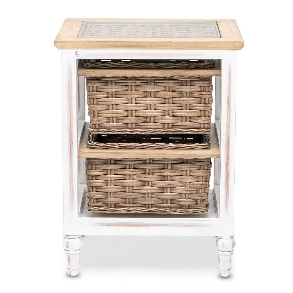 Sea Winds - Island Breeze 2-Basket Storage Cabinet - B59104-WD/WH veiw 6