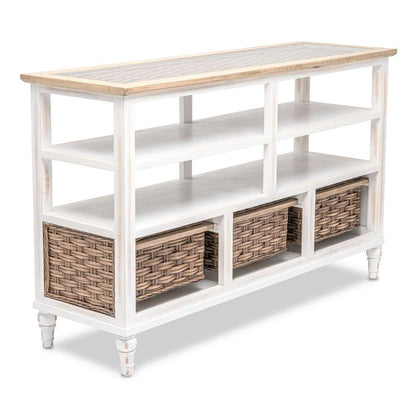 Sea Winds - Island Breeze 3-Basket Entertainment Center - B59108-WD/WH veiw 5