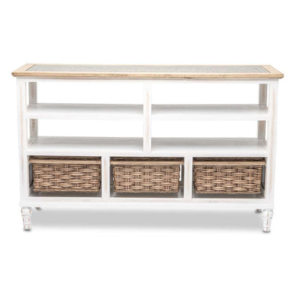 Sea Winds - Island Breeze 3-Basket Entertainment Center - B59108-WD/WH veiw 6