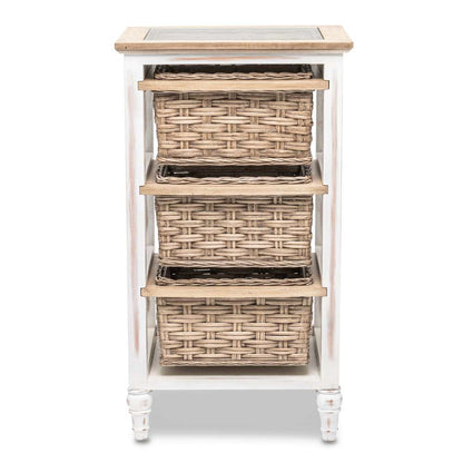 Sea Winds - Island Breeze 3-Basket Storage Cabinet - B59105-WD/WH veiw 2