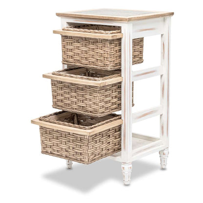Sea Winds - Island Breeze 3-Basket Storage Cabinet - B59105-WD/WH veiw 3