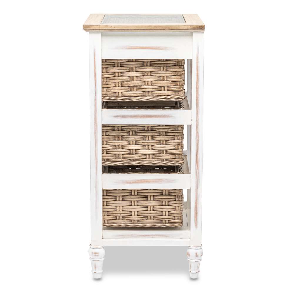 Sea Winds - Island Breeze 3-Basket Storage Cabinet - B59105-WD/WH veiw 4