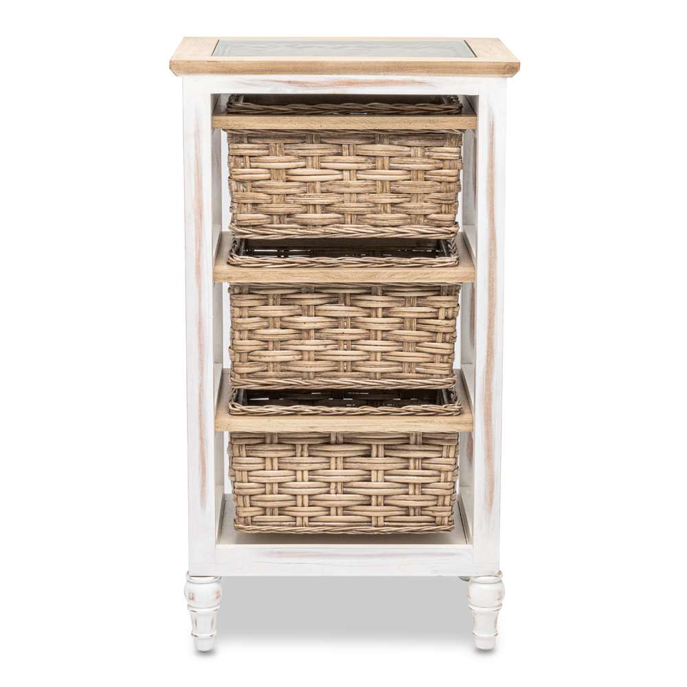 Sea Winds - Island Breeze 3-Basket Storage Cabinet - B59105-WD/WH veiw 6