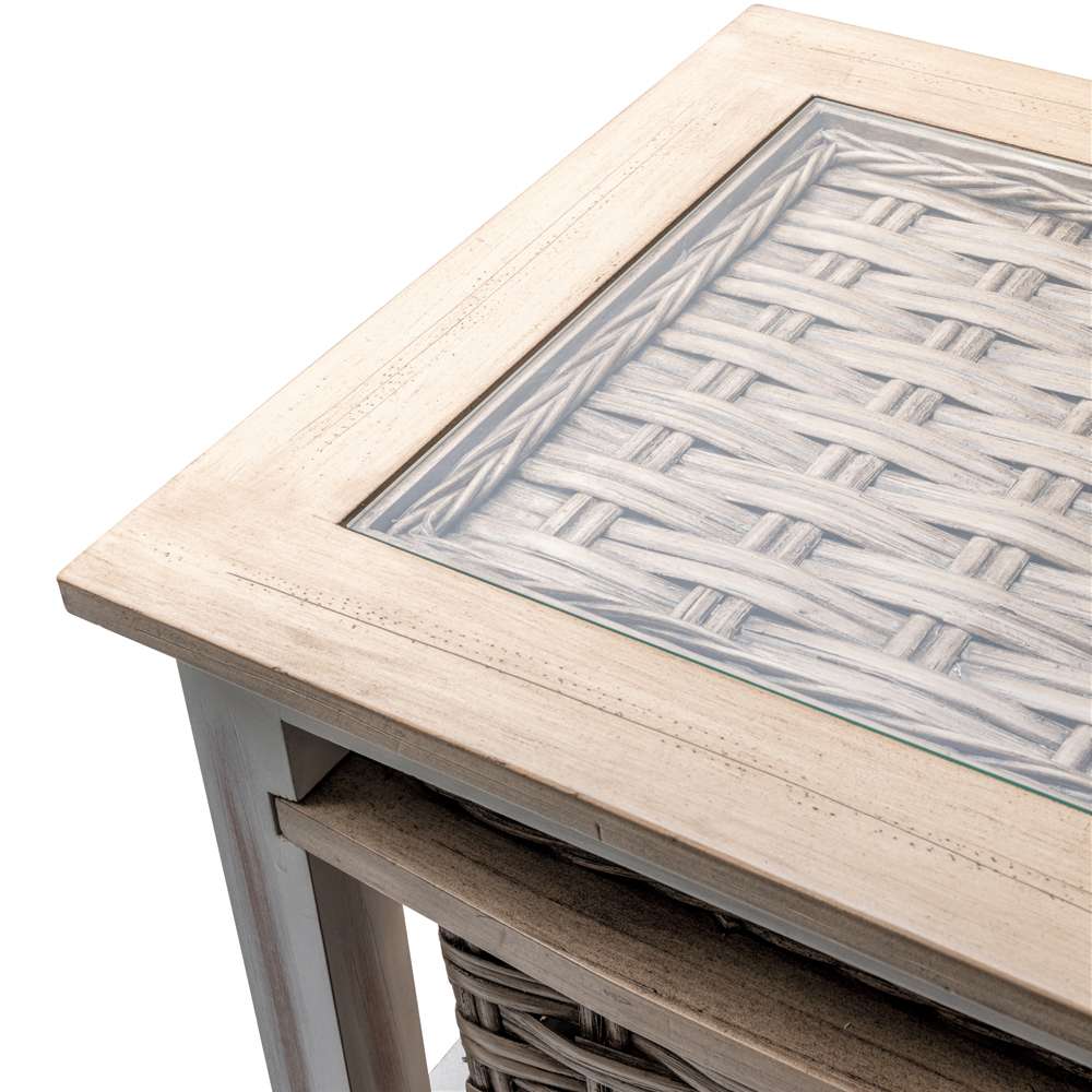 Sea Winds - Island Breeze 4-Basket Vertical Storage Cabinet - B59106-WD/WH veiw 4