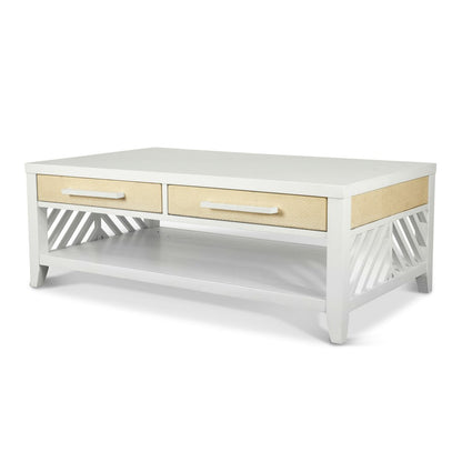 Sea Winds - Miramar - 2-Drawer Cocktail Table with Casters - Sand and Stark White Finish - B77703-SAND view 3