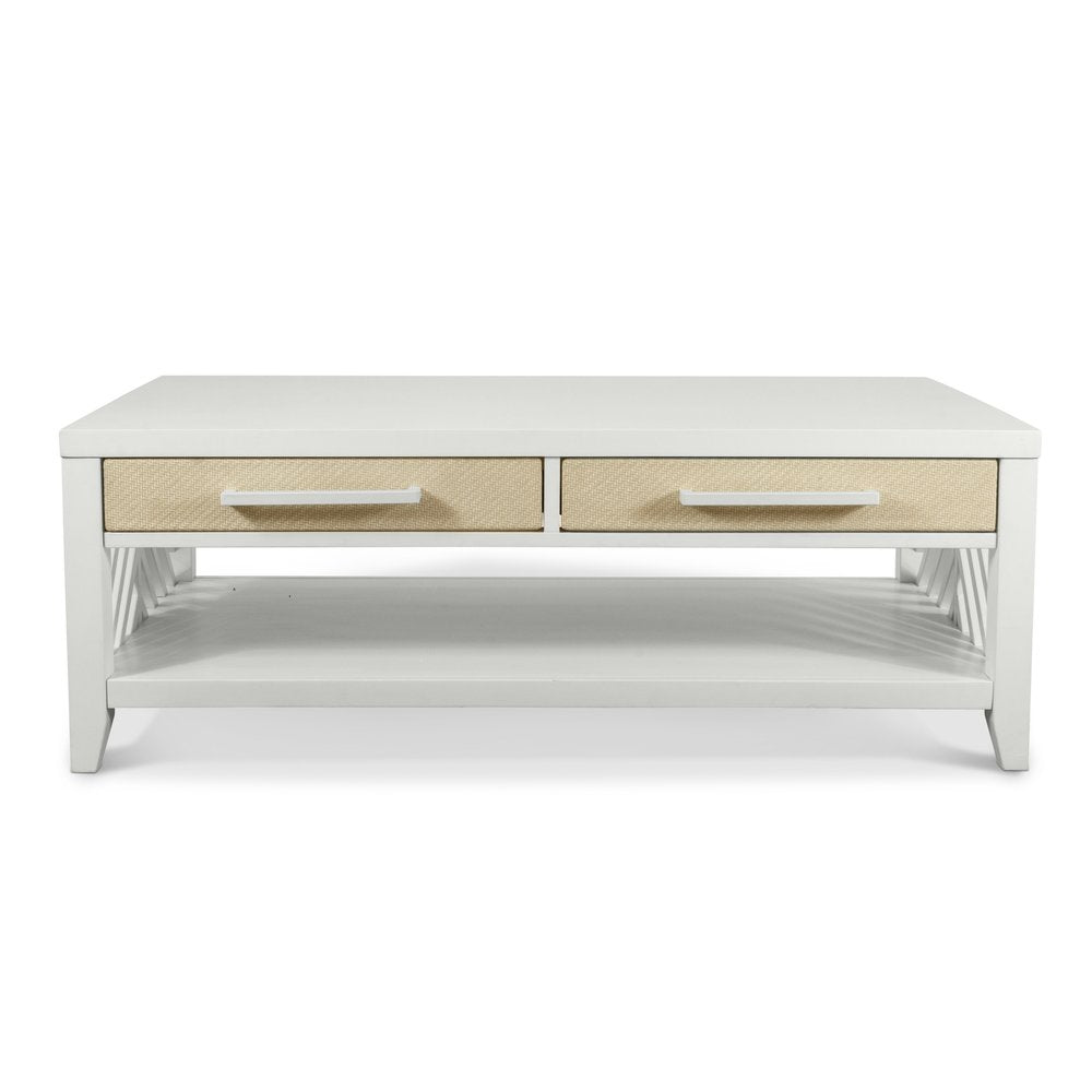 Sea Winds - Miramar - 2-Drawer Cocktail Table with Casters - Sand and Stark White Finish - B77703-SAND view 4