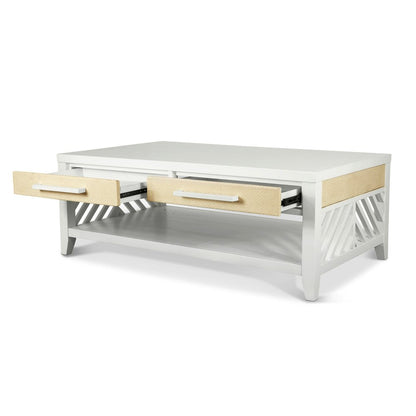 Sea Winds - Miramar - 2-Drawer Cocktail Table with Casters - Sand and Stark White Finish - B77703-SAND view 6