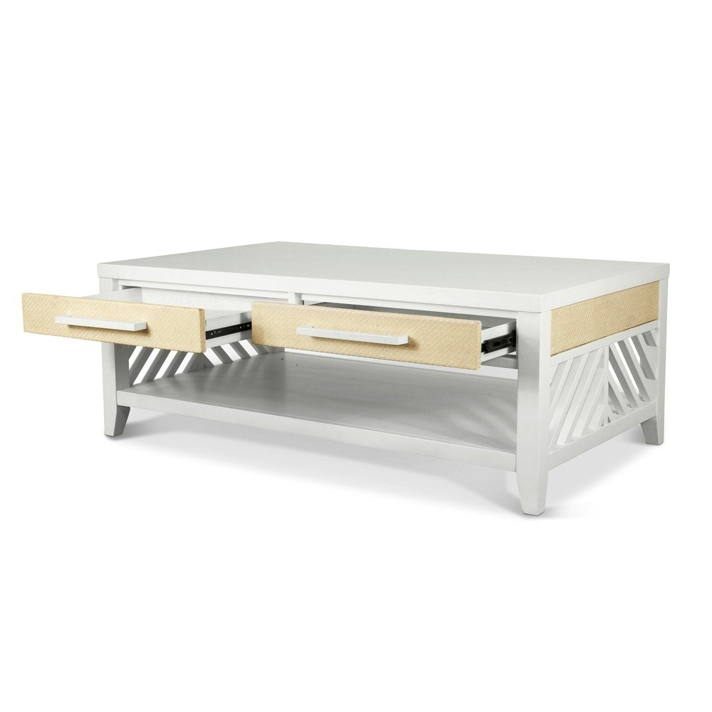 Sea Winds - Miramar - 2-Drawer Cocktail Table with Casters - Sand and Stark White Finish - B77703-SAND view 7