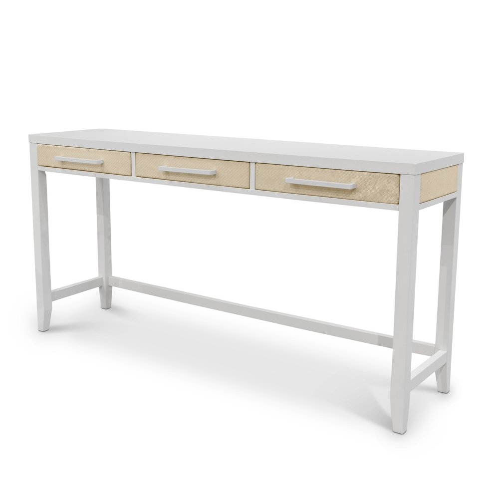 Sea Winds - Miramar - 3-Drawer Console with Power Strip, USB-A and USB-C Port - Sand and Stark White Finish - B77704-SAND view 1