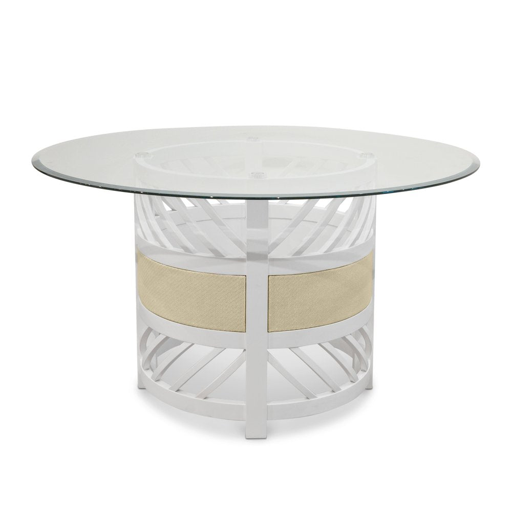 Sea Winds - Miramar - 54" Round Glass Dining Table - Sand and Stark White Finish - D77785-SAND view 1