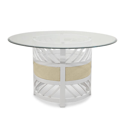Sea Winds - Miramar - 54" Round Glass Dining Table - Sand and Stark White Finish - D77785-SAND view 1