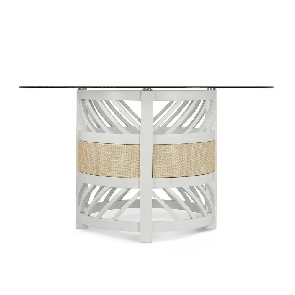 Sea Winds - Miramar - 54" Round Glass Dining Table - Sand and Stark White Finish - D77785-SAND view 2