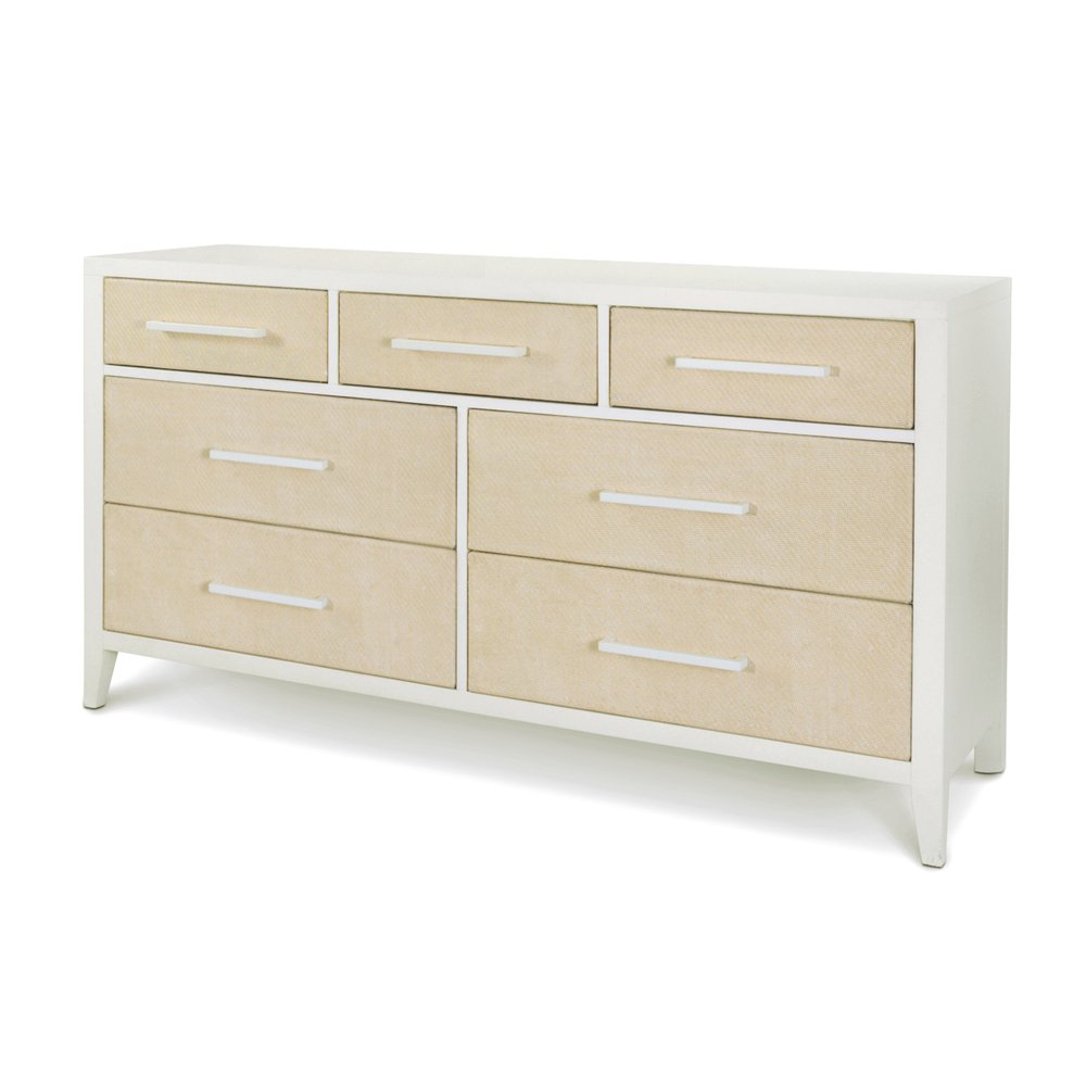 Sea Winds - Miramar - 7 Drawer Woven Dresser - Sand and Stark White Finish - B77736-SAND view 1