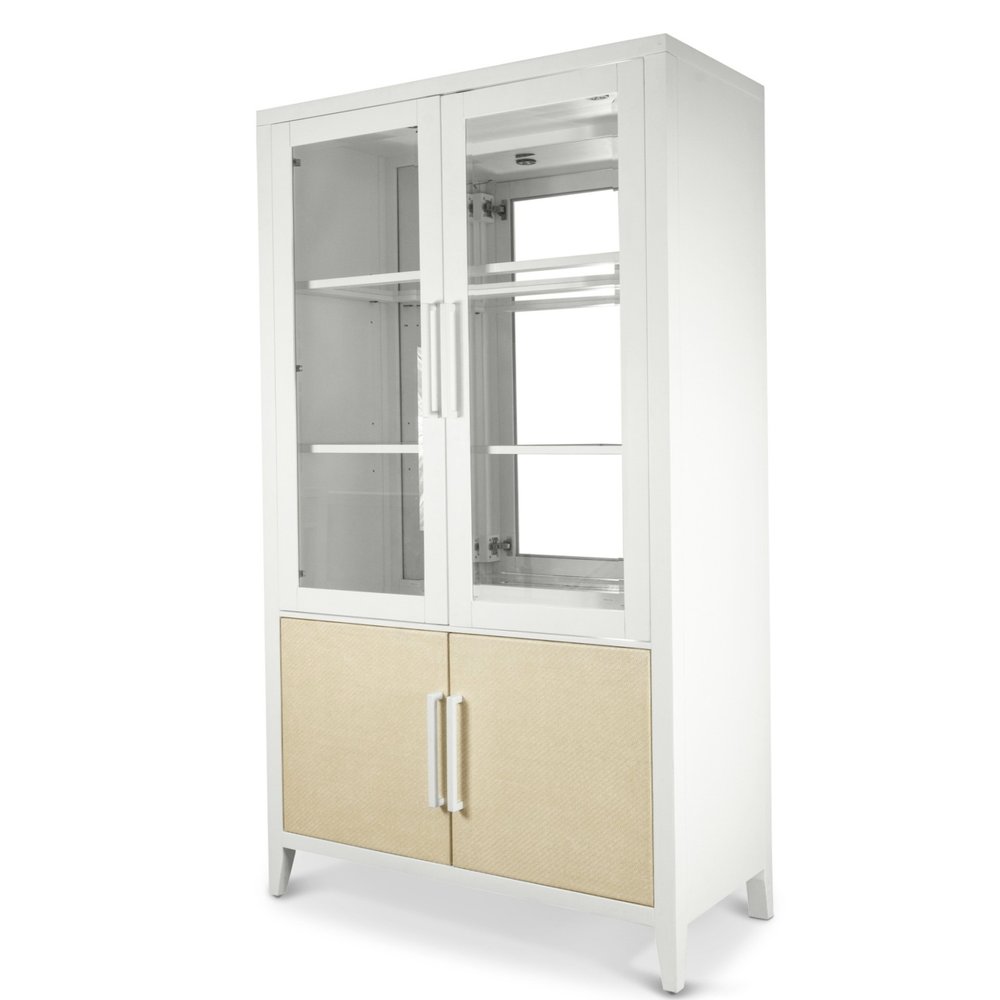 Sea Winds - Miramar - Curio with Touch Lighting - Sand and Stark White Finish - D77716-SAND view 1