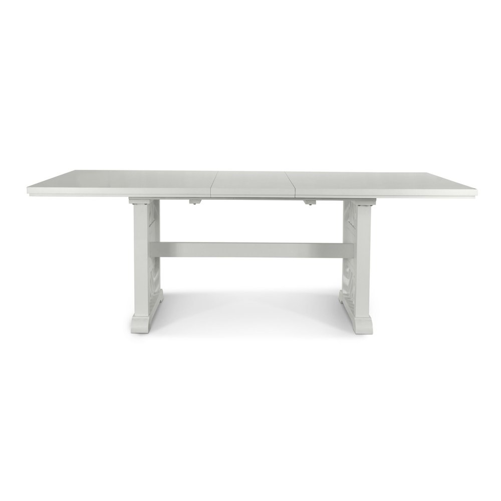 Sea Winds - Miramar - Extendable Trestle Dining Table with Self Storing Leaf (78"-96") - Sand and Stark White Finish - D77786-SAND view 2