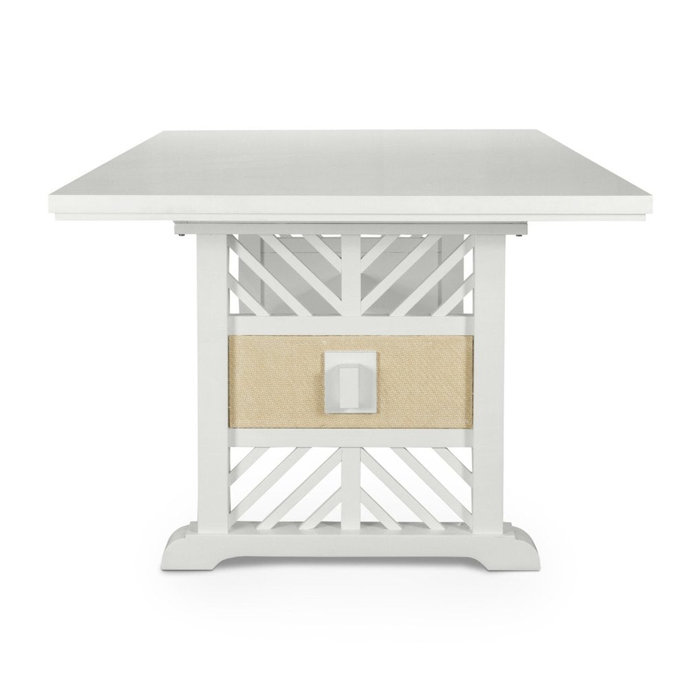 Sea Winds - Miramar - Extendable Trestle Dining Table with Self Storing Leaf (78"-96") - Sand and Stark White Finish - D77786-SAND view 3